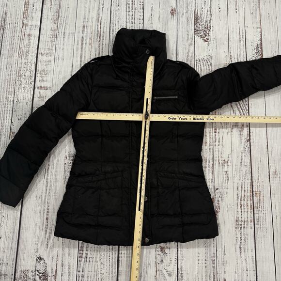 Marc New York Women’s L Black Quilted Puffer Jacket Zip Snap High Collar - Picture 3 of 8